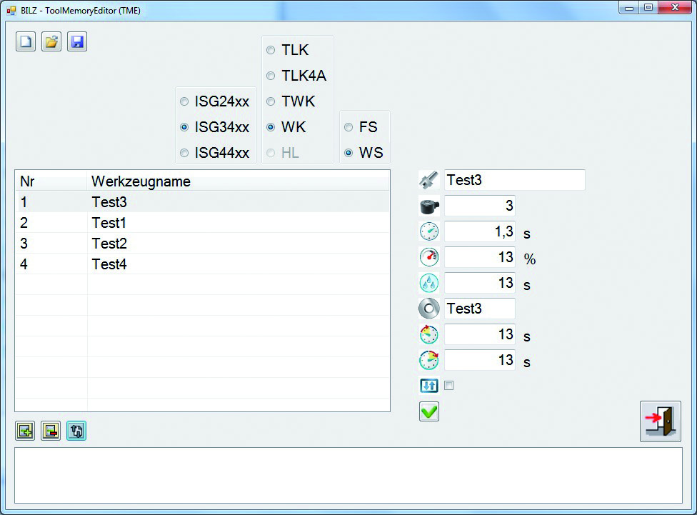 Tool Memory Editor (TME)